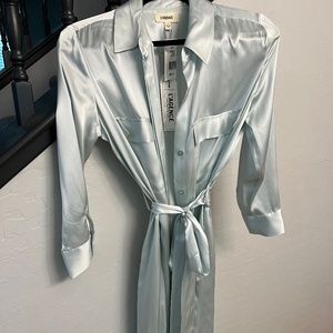 L’Agence Cammi Shirt Dress in Powder Blue Size Small